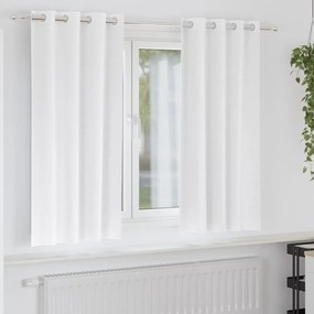 vidaXL Cortinas Blackout com Argolas 2 pcs Branco Puro 175 x 140 cm