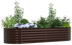 Canteiro Elevado para Jardim Castanho vidaXL 240x80x44 cm em Aço Galva