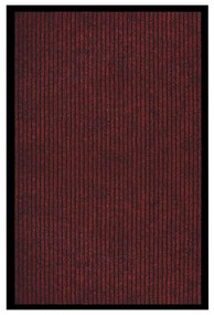 Tapete de porta às riscas 80x120 cm vermelho