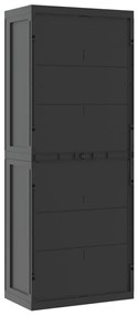 Móvel de arrumação para exterior 65x37x165 PP preto