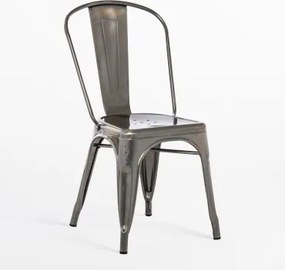 Pack De 4 Cadeiras De Jantar Empilháveis Lix Cinzento Escovado - Sklum