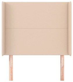 Cabeceira cama c/ abas couro artif. 93x16x118/128 cm cappuccino