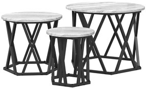 Mesas Laterais Empilháveis 3 pcs Cinza Sonoma Madeira Engenheirada