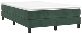 Cama boxspring com colchão 120x200 cm veludo verde-escuro