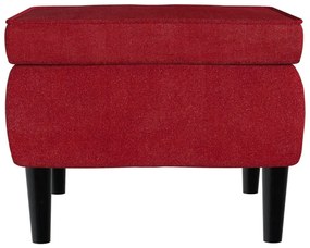 Banco com pernas de madeira veludo vermelho tinto
