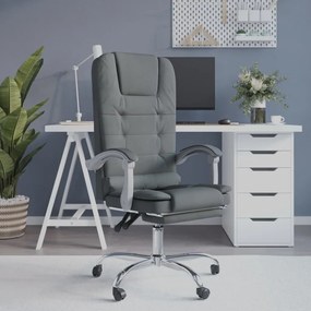 vidaXL Cadeira massagens escritório reclinável tecido cinzento-escuro