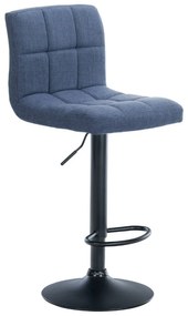 Conjunto de 2 bancos altos em tecido com estrutura preta 94-114 x 46 x 47 cm azul
