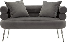 SOFÁ SILVERY PLUS COM ALMOFADAS CINZENTO 133X68X69 CM