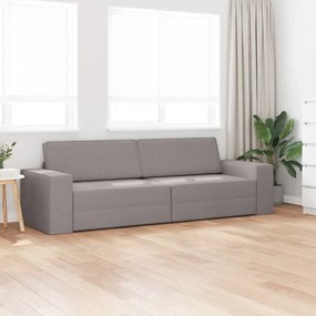 Sofá-Cama de Chão 2 em 1 Taupe 245x150x60.5 cm Tecido