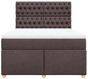 Cama com molas/colchão 140x190 cm tecido castanho-escuro