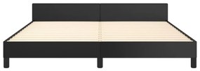 Estrutura de cama c/ cabeceira 180x200cm couro artificial preto
