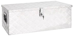 Caixa de arrumação 80x39x30 cm alumínio prateado