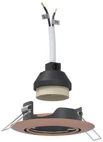 Luminárias Embutidas 12 pcs Redondas GU10 Cobre Ø90 mm Aço