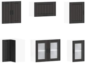 11 peças armário de cozinha conjunto Lucca preto
