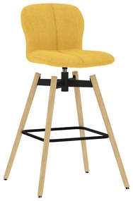 Cadeiras de bar giratórias 2 pcs tecido amarelo