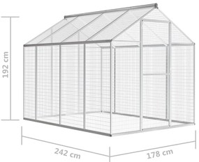 Aviário de exterior em alumínio 178x242x192 cm