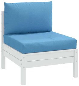 Almofadões de paletes 2 pcs mesclado tecido azul