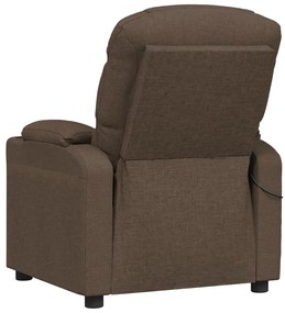 Poltrona de massagens reclinável tecido castanho