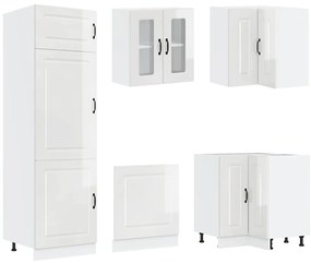 14 peças armário de cozinha conjunto Kalmar brilho branco