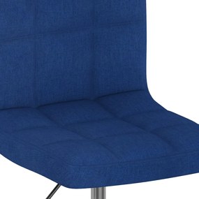 Cadeiras de jantar giratórias 6 pcs tecido azul
