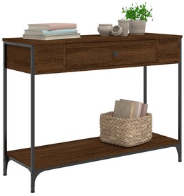 Mesa consola 100x34,5x75 cm derivados madeira carvalho castanho