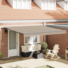 Toldo Retrátil Automático vidaXL Bege 400x300 cm