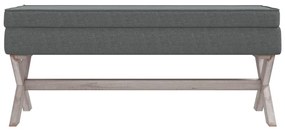 Banco de arrumação 110x45x49 cm tecido cinzento-escuro