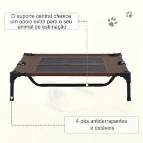 Cama Elevada para Cães Cama de Animais de Estimação com Malha Transpirável e Tecido Oxford para Exterior Interior Ar Livre Jardim Terraço 92x76x18cm C