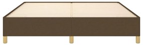 Estrutura de cama sem colchão 160x200 cm tecido castanho-escuro