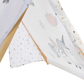 Tenda de Campanha DKD Home Decor Algodão Madeira Unicórnio (110 x 110 x 106 cm)