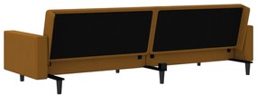Sofá-cama de 2 lugares veludo castanho