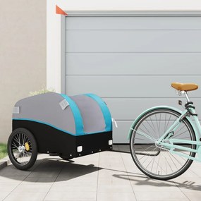 Reboque para bicicleta 45 kg ferro preto e azul