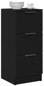 Buffets 2 pcs Carvalho Preto 30x30x70 cm Madeira de engenharia