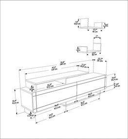 Móvel de TV Tammy – Branco – 180 cm x 54 cm x 36,8 cm