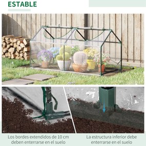 Estufa 119x60x60cm Estufa de Jardim com 2 Janelas Enroláveis para Cult