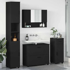 vidaXL Conjunto de Móveis para Banheiro 4 pcs Preto 30 x 35 x 192 cm