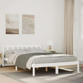 Cama extra longa sem colchão 140x210 cm pinho maciço branco