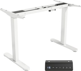 HOMCOM Estrutura de Mesa Elétrica, ajustável em altura, com função de memória, aço, branco | Aosom Portugal