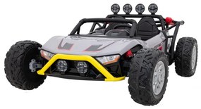 Carro elétrico para Crianças 2 Lugares Buggy Racing 5 24V Rodas Espuma EVA, assento couro ecológico Cinzento