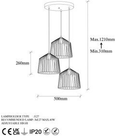 Chandelier Cat – Dourado Brilhante – 50 x 50 x 121 cm