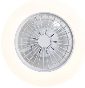 Ventilador de teto branco 48,5 cm incl. LED regulável em Kelvin com controle remoto - Clemo