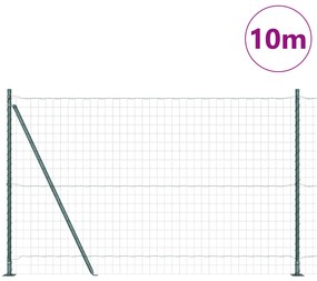 Cerca Euro com 7 Postes Flangeados 1.4x10 m de Aço Galvanizado