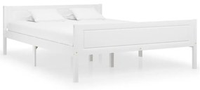 vidaXL Estrutura de cama 120x200 cm pinho maciço branco