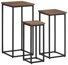 vidaXL Suportes para plantas 3 pcs madeira de teca maciça