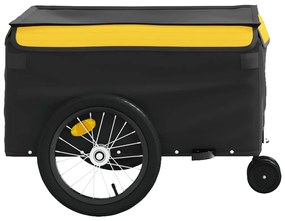 Reboque para bicicleta 45 kg ferro preto e amarelo