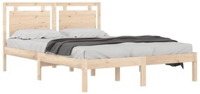Estrutura de cama 140x190 cm madeira maciça