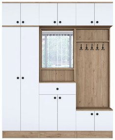 Hall Stand EA108 – Branco e Noz – 179,4x226,4x37,5 cm