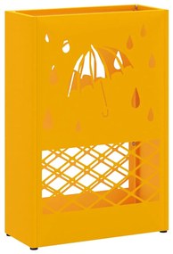 Suporte de Guarda-Chuva Amarelo Mostarda, 28x12x41 cm, em Aço