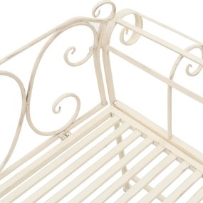 Banco de jardim 132 cm metal antigo branco