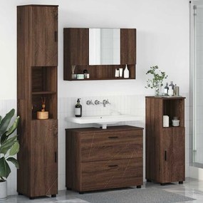 vidaXL Conjunto de Móveis para Banheiro 4 pcs Carvalho castanho